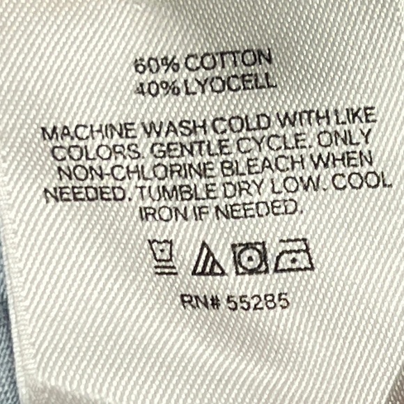 Express Boyfriend Button Up Shirt Blue Denim Women’s Size XL - Picture 4 of 7